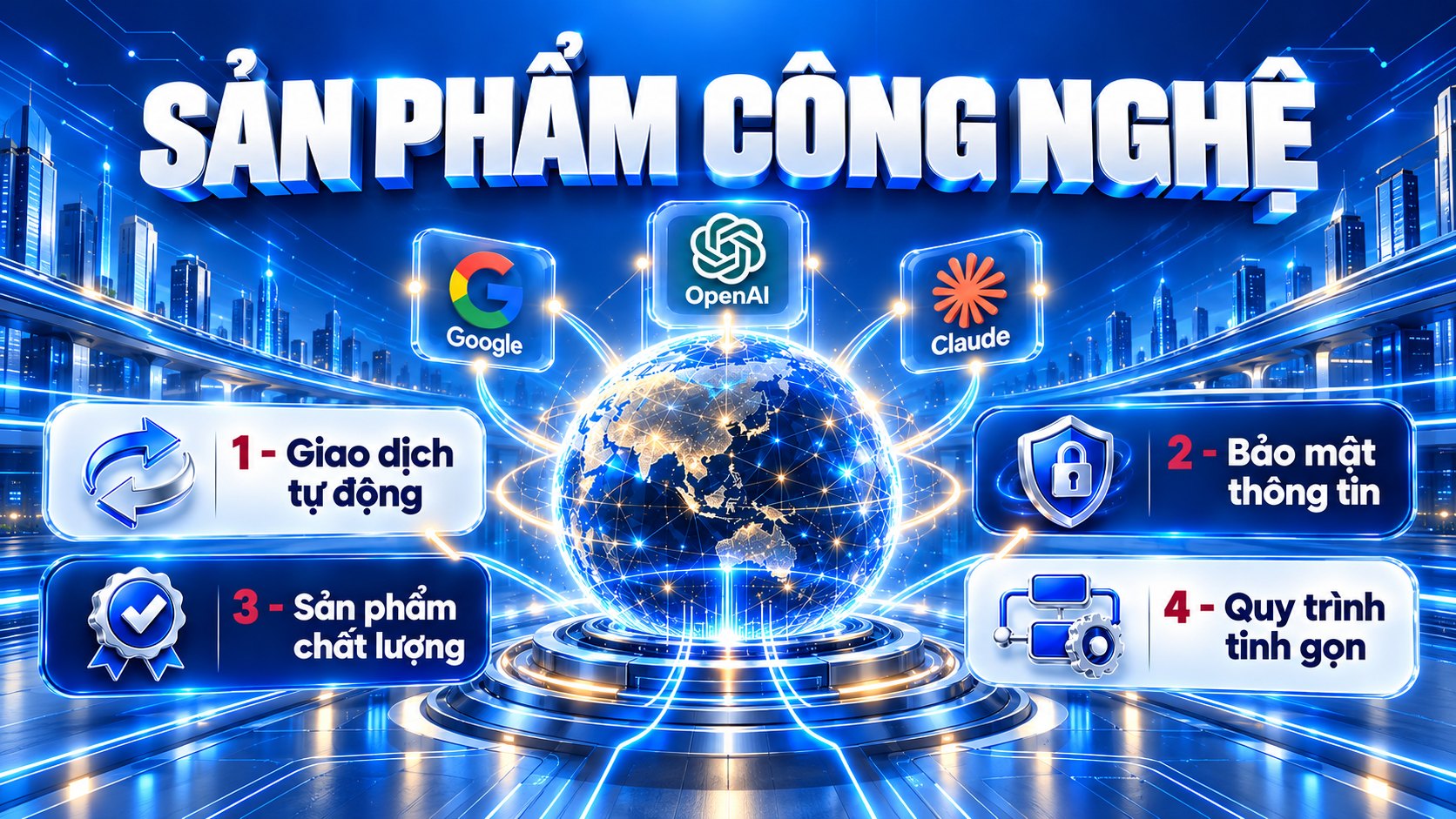 Sản phẩm công nghệ: giao dịch tự động, bảo mật thông tin, sản phẩm chất lượng, quy trình tinh gọn